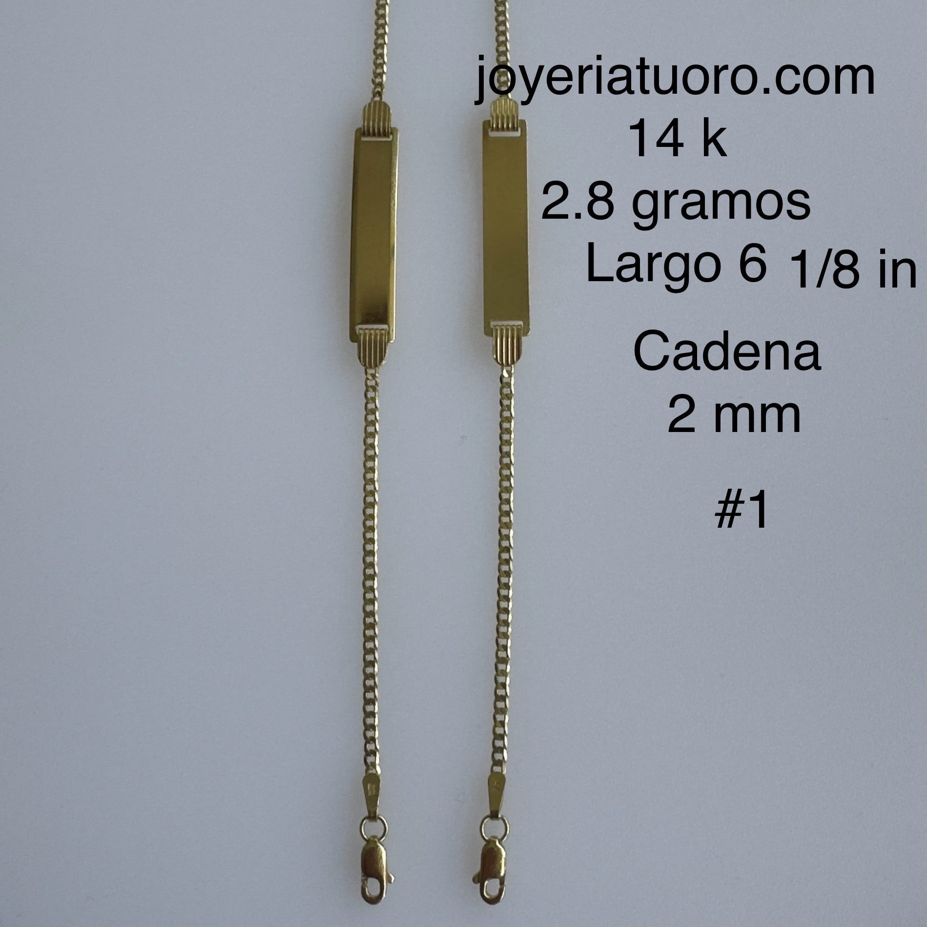 Pulseras para niños y niñas con placa, varian en grueso y tamaño. - TU ORO LLC