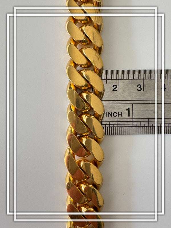 Cadena para hombres, pulseras, eslabon cubano o Cuban Link, oro de 14k. - TU ORO LLC