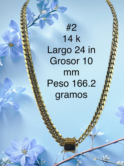 Cadena para hombres, pulseras, eslabon cubano o Cuban Link, oro de 14k. - TU ORO LLC