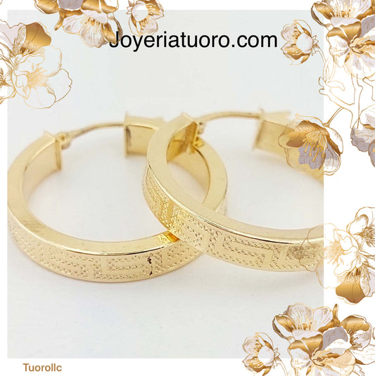 Aros de oro, versace, de 2, 4, 6, mm, y diferentes tamaños, en oro de 14k. - TU ORO LLC