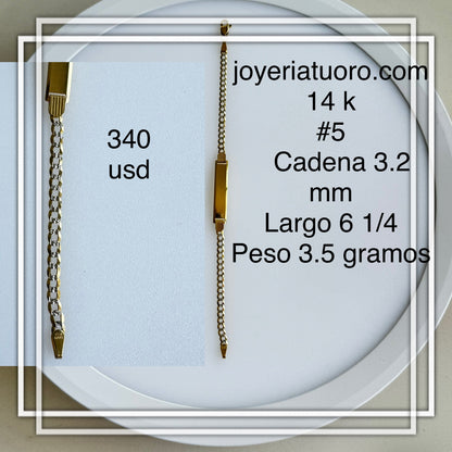 Pulseras para niños y niñas con placa, varian en grueso y tamaño. - TU ORO LLC