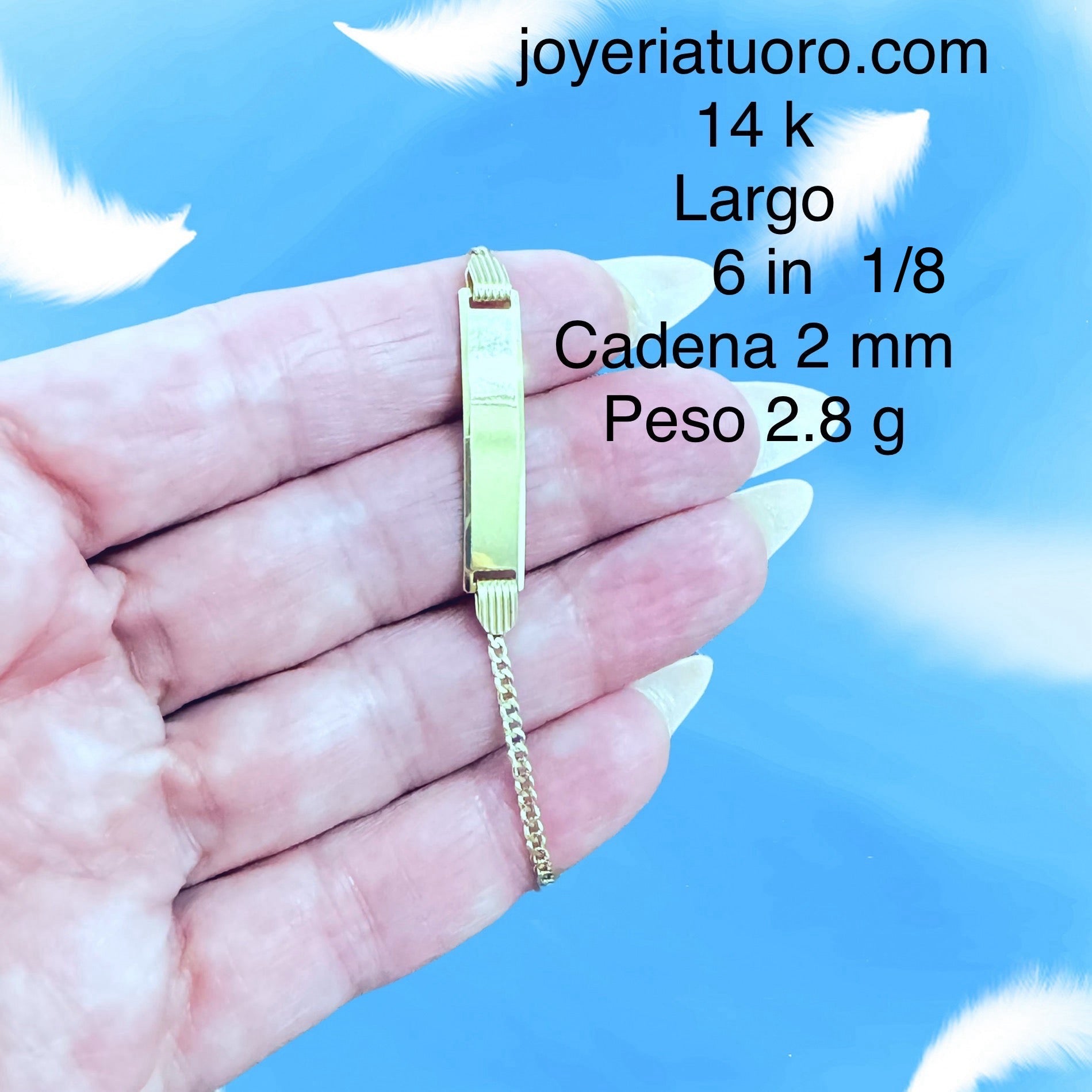 Pulseras para niños y niñas con placa, varian en grueso y tamaño. - TU ORO LLC