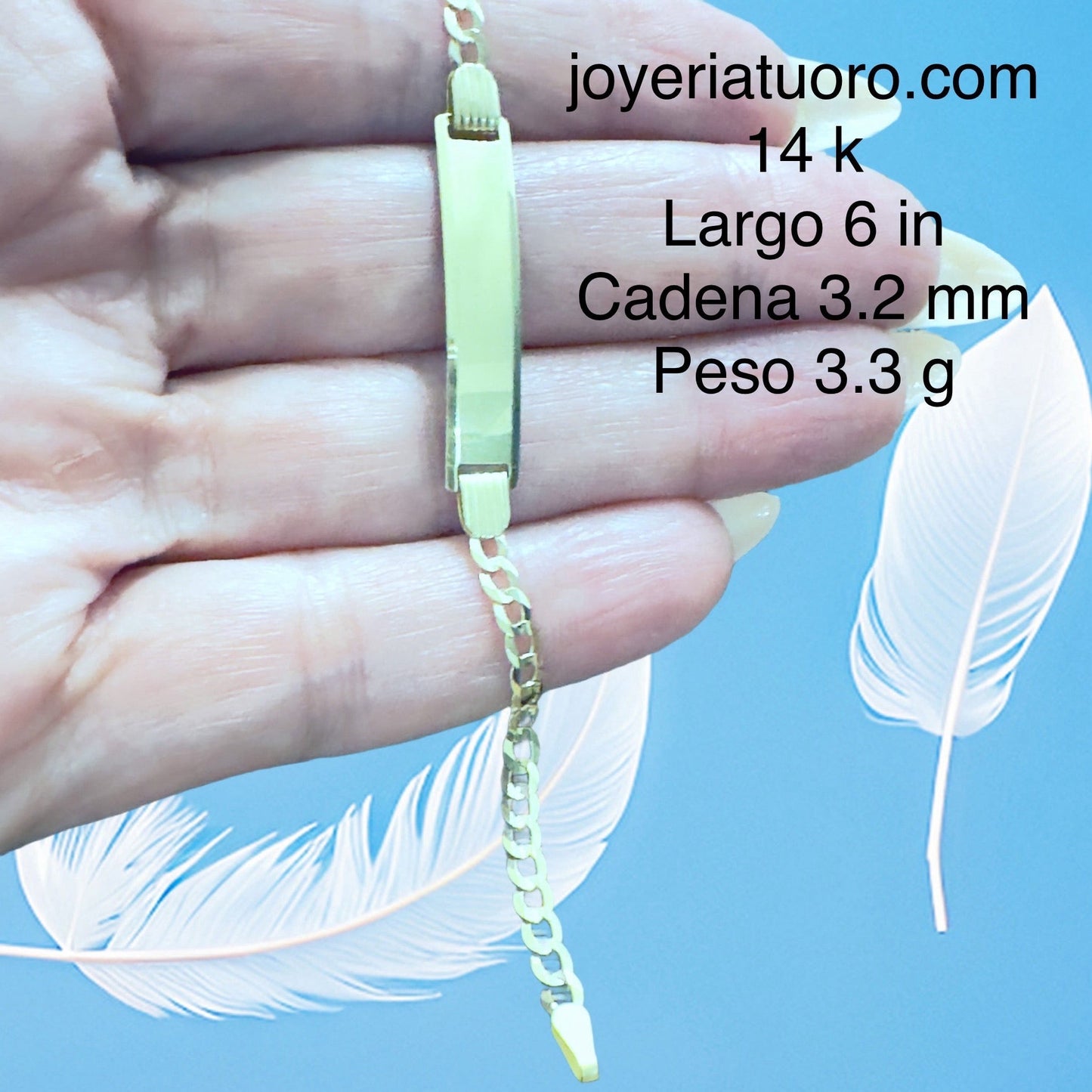 Pulseras para niños y niñas con placa, varian en grueso y tamaño. - TU ORO LLC