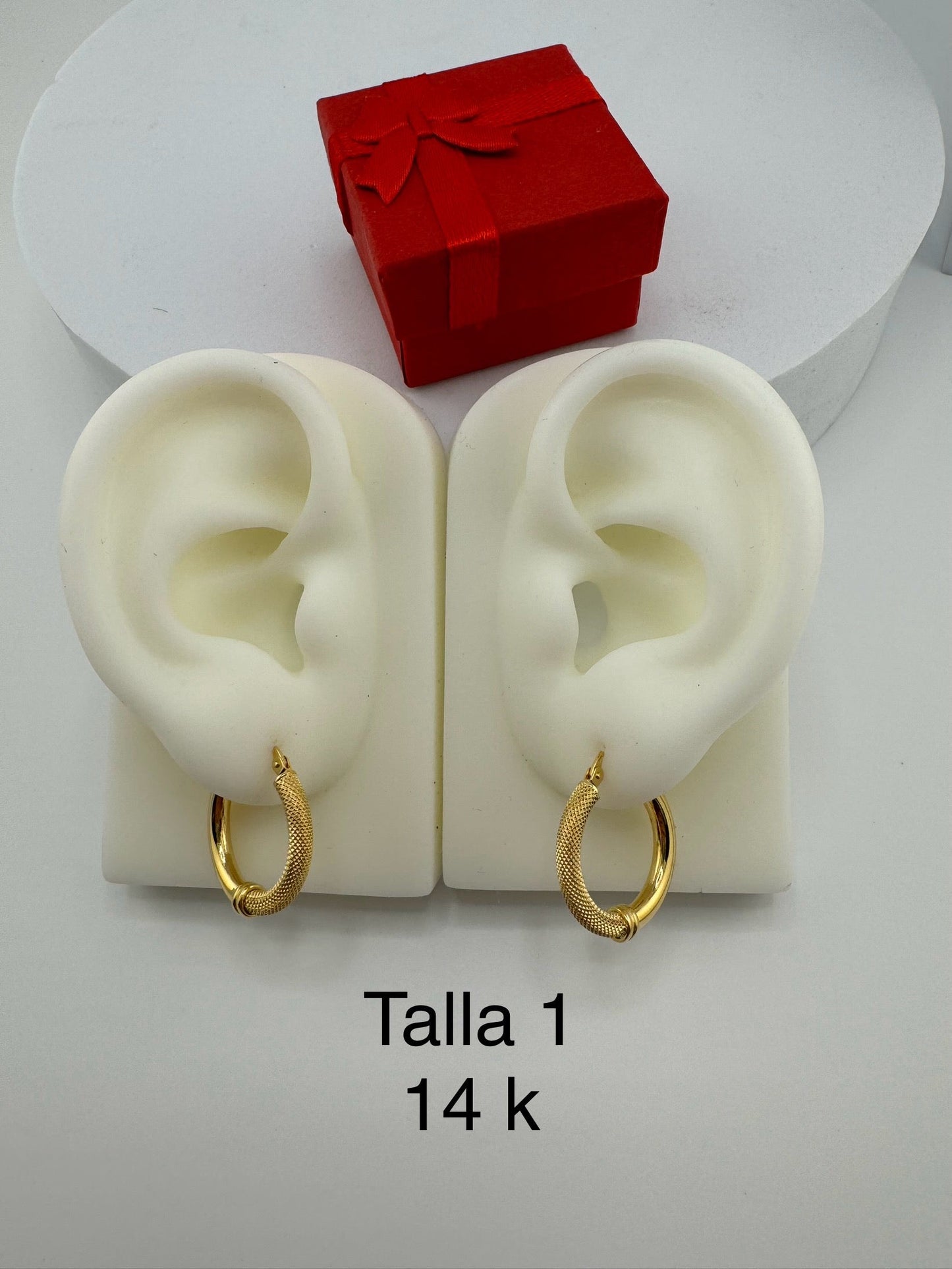 Pendientes de aro, lisas y satinadas, de 3 mm, # 2, # 3, # 4, oro amarillo de 14k. - TU ORO LLC