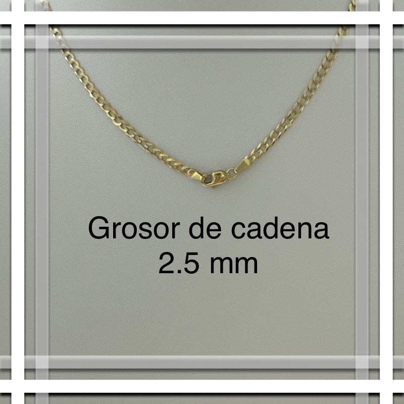 Cadena cubana italiana 2.5mm largo 16, 18, 20, 22, 24 inches, oro 14k - TU ORO LLC